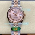 ARF Swiss Clone 31mm Rolex Datejust Pink Dial Half Rose Gold Ladies Watch 